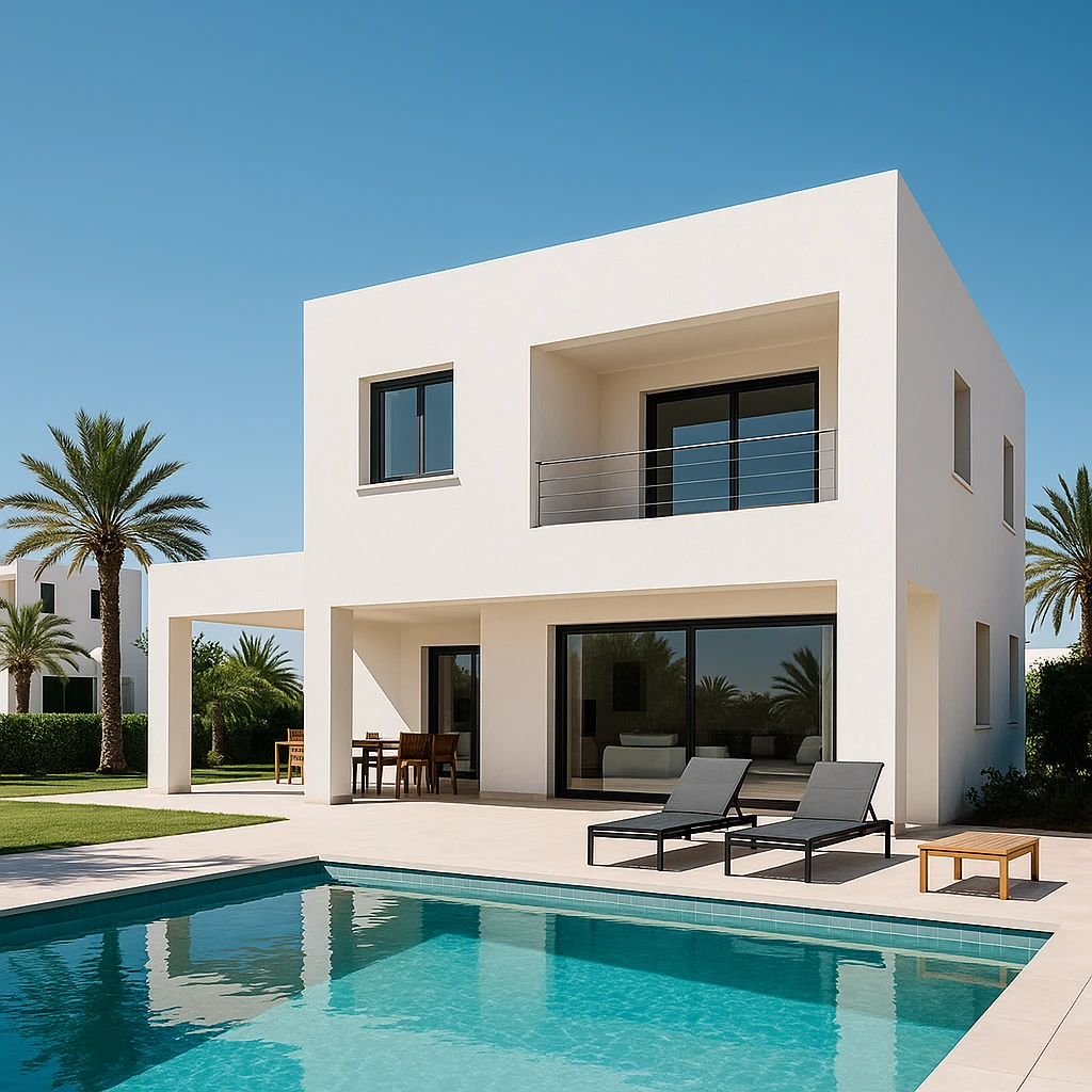 Opportunités d’investissement à Djerba en 2025 – villas modernes Villa moderne à Djerba illustrant les opportunités d’investissement immobilier en 2025